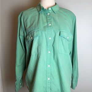 J. Crew Light Green Casual Button Down Shirt- Garment Dyed